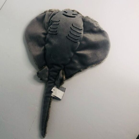 vtg 1994 the petting zoo sting ray manta ray gray silver fur 13 inch plush - Picture 4 of 11
